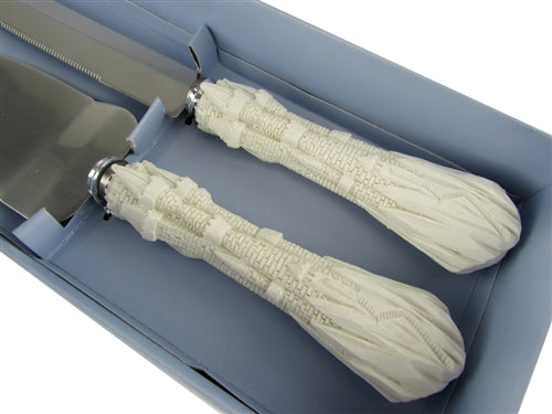 Rustic Wedding Cake Knife And Server Set Stainless Steel Cake