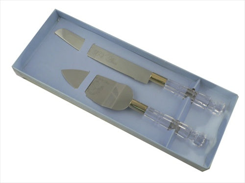 Cake Knife Set W/acrylic Handle Clear