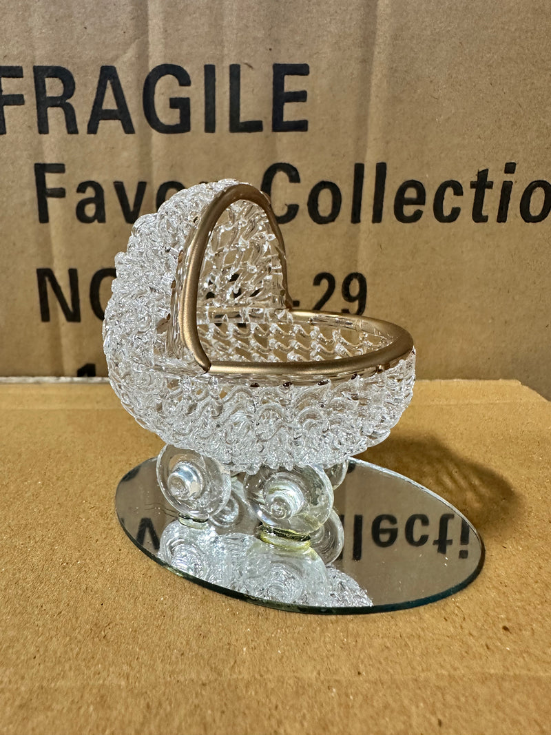 Load image into Gallery viewer, 2.75” Crystal Baby Carriage Favors with Mirrored Base Lot - 120 Pieces + 10 Free!
