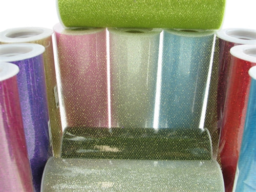 Craft and Party - Assorted Glitter Tulle Rolls 6 x 10 Yards Pack of 9